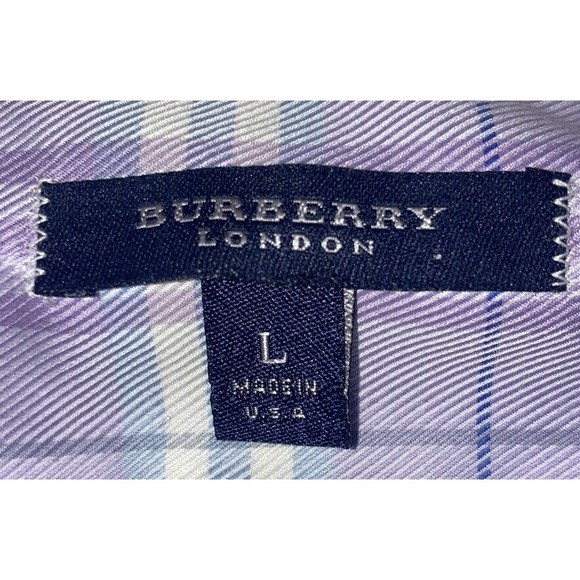 Burberry Shirt Men’s Large London Brit Icon Nova Check Sport Button Designer - Picture 7 of 8